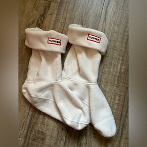 Hunter rainboot soft fleece short insert sock socks liners pale pink size Large